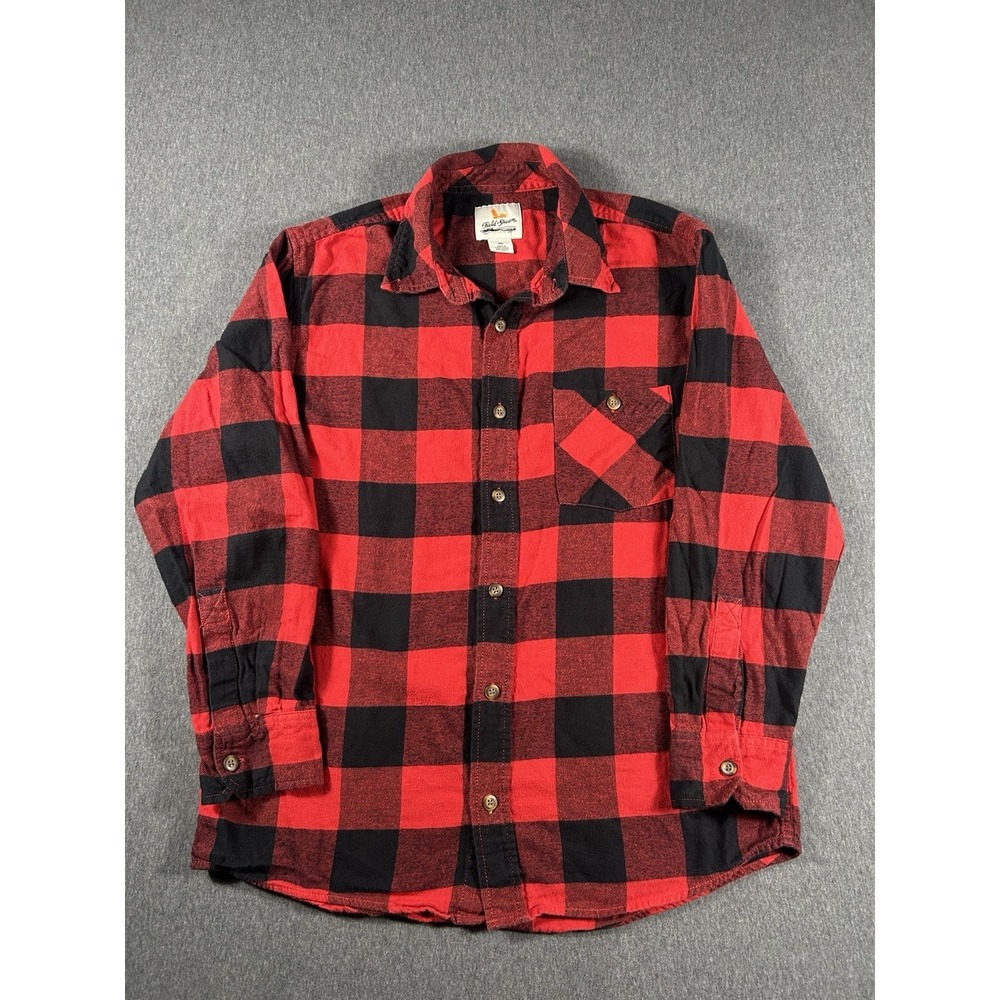 Field & Stream Men's Red and Black Buffalo Plaid Flannel Button Down Shirt M